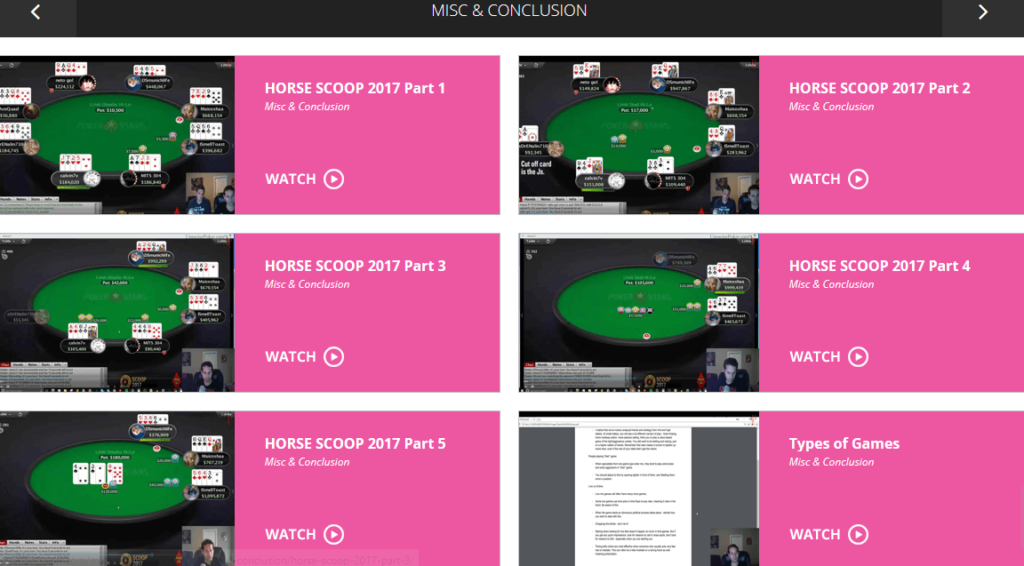 HORSE SCOOP mixed game poker event